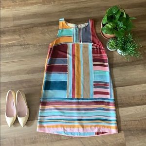 Loft Shift Dress Stripped Color Block Size Small